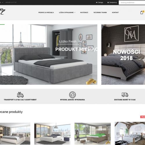 Łóżko z pojemnikiem na pościel