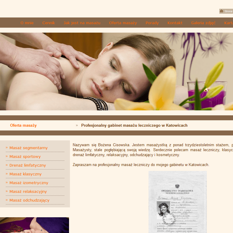 Gabinet masażu leczniczego w Katowicach