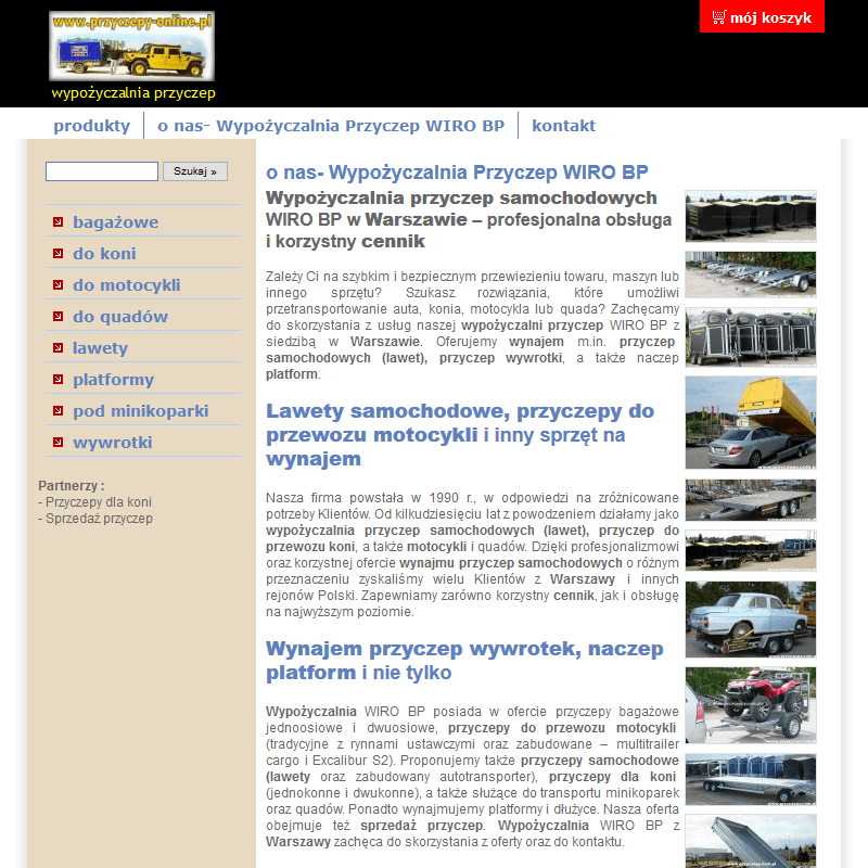 Wynajem przyczep samochodowych